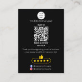 QR-code review van klein bedrijf GOOGLE en YELP Visitekaartje (Voorkant)