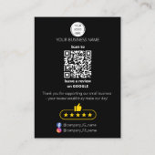 QR-code review van klein bedrijf GOOGLE en YELP Visitekaartje (Achterkant)