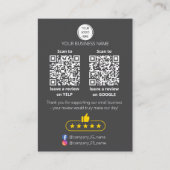 QR-code review van klein bedrijf GOOGLE en YELP Visitekaartje (Voorkant)
