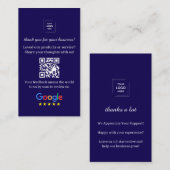 QR-code reviewlink Zakelijke feedbackstijl Visitekaartje (Voorkant / Achterkant)