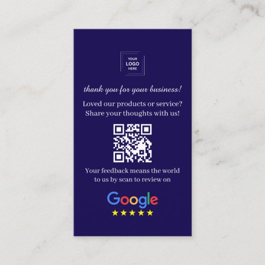QR-code reviewlink Zakelijke feedbackstijl Visitekaartje (Voorkant)