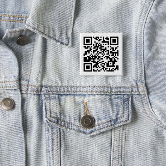 Qr-code RickRoll Gif Vierkante Button 5,1 Cm (In situ)