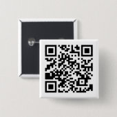 Qr-code RickRoll Gif Vierkante Button 5,1 Cm (Voorkant /achterkant)