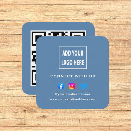 QR-code robuust blauw volg scannen om verbinding m Vierkante Visitekaartje