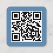 QR-code robuust blauw volg scannen om verbinding m Vierkante Visitekaartje (Achterkant)