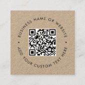 QR-code | Robuust Kraft Moderne Minimale Beroeps Vierkante Visitekaartje (Voorkant)