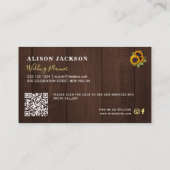 QR CODE - Robuuste zonnebloemen met bruinkoolplant Visitekaartje (Achterkant)