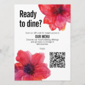 QR code Rode Anemone Dreamscape Bruiloft Menu (Voorkant)