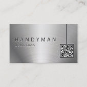 QR Code Roestvrij staal Handyman Visitekaartje (Voorkant)