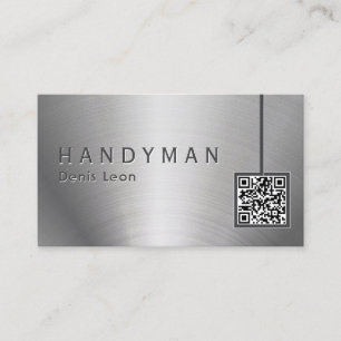 QR Code Roestvrij staal Handyman Visitekaartje