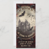 QR Code Romantisch  Vampier Kasteel Halloween Kaart (Voorkant)