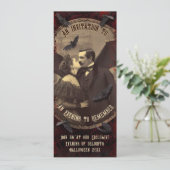 QR Code Romantische  Vampier Dracula Halloween Kaart (Staand voorkant)