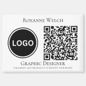QR code Ronde Logo Bedrijf Groot Magneet (Voorkant)