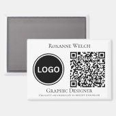 QR code Ronde Logo Bedrijf Groot Magneet (Voorkant / Achterkant)