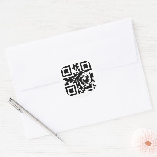 QR-code Ronde Sticker (Envelop)
