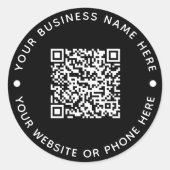 QR Code Ronde Zaken Sticker (Voorkant)