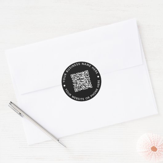QR Code Ronde Zaken Sticker (Envelop)