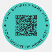 QR Code Ronde Zaken Sticker (Voorkant)