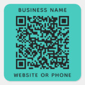QR Code Ronde Zaken Vierkante Sticker (Voorkant)