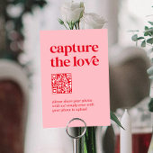 QR Code Rood en Roze bruiloft Kaart