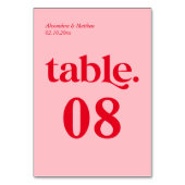 QR Code Rood en Roze bruiloft Kaart (Voorkant)