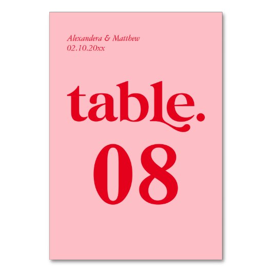 QR Code Rood en Roze bruiloft Kaart (Voorkant)