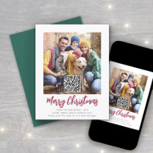 QR-code rood geborsteld script vrolijke kerstfoto