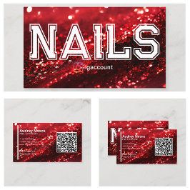 QR Code Rood Professionele Nagelstylist Sjablonen Visitekaartje