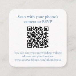 QR Code Rood Wit Blauw Monogram Bruiloft Website Informatiekaartje