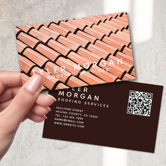 QR Code Roofing Services Visitekaartje