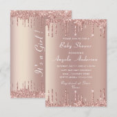 QR Code Roos Gold Baby Girl Shower (Voorkant / Achterkant)