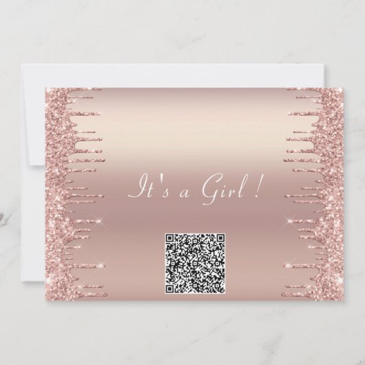 QR Code Roos Gold Baby Girl Shower (Achterkant)