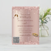 QR Code Roos Gold Blush Drids Weddenschap (Staand voorkant)
