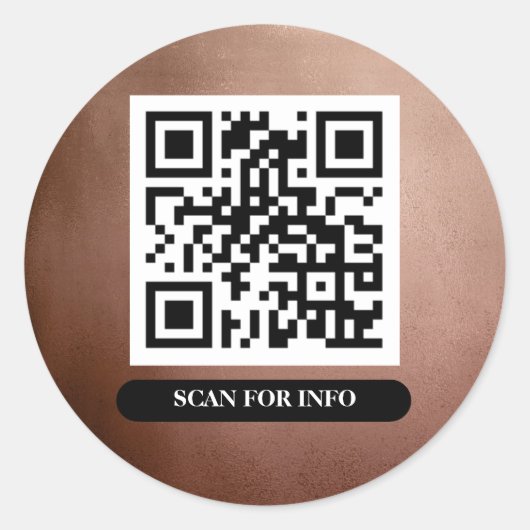 QR-code Roos Gold Unieke professionele grafische k Ronde Sticker (Voorkant)