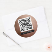 QR-code Roos Gold Unieke professionele grafische k Ronde Sticker (Envelop)