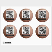 QR-code Roos Gold Unieke professionele grafische k Ronde Sticker (Vel)