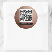 QR-code Roos Gold Unieke professionele grafische k Ronde Sticker (Tas)