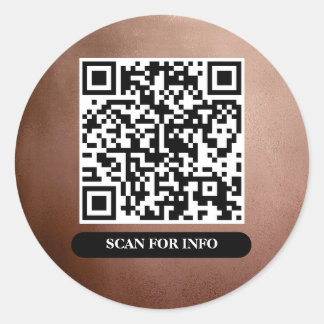 QR-code Roos Gold Unieke professionele grafische k Ronde Sticker