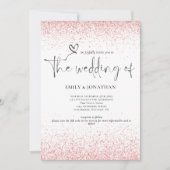 QR Code Roos Goud Glitter Borders Bruiloft Kaart (Voorkant)