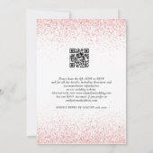 QR Code Roos Goud Glitter Borders Bruiloft Kaart (Achterkant)