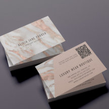 QR CODE roos goudbruine marmer elegant