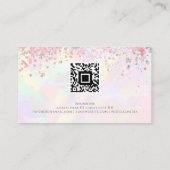 QR Code Roos Gouden Glitter Holografische Roze Sch Visitekaartje (Achterkant)