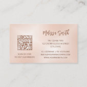 QR-code | Roos gouden Mandala Turtle Visitekaartje (Achterkant)