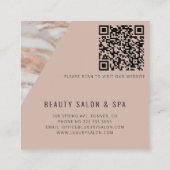 QR code roos gouden marmer elegante professional Vierkante Visitekaartje (Achterkant)