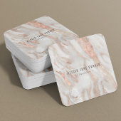 QR code roos gouden marmer elegante professional Vierkante Visitekaartje