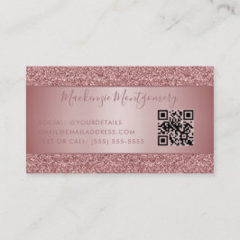 QR Code Roos Gouden Sparkle Glitter Drips Luxe Visitekaartje
