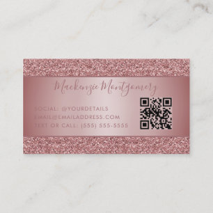 QR Code Roos Gouden Sparkle Glitter Drips Luxe Visitekaartje