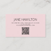 QR Code Roze Agaat Marmer Profiel Visitekaartje (Achterkant)