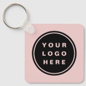 QR Code Roze Bedrijf Zakelijk Logo Promotioneel Sleutelhanger (Voorkant)