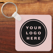 QR Code Roze Bedrijf Zakelijk Logo Promotioneel Sleutelhanger (Voorkant)